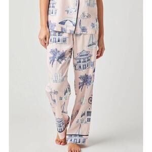 Katie Kime Pink Toile Florida Print Sleep Pants M